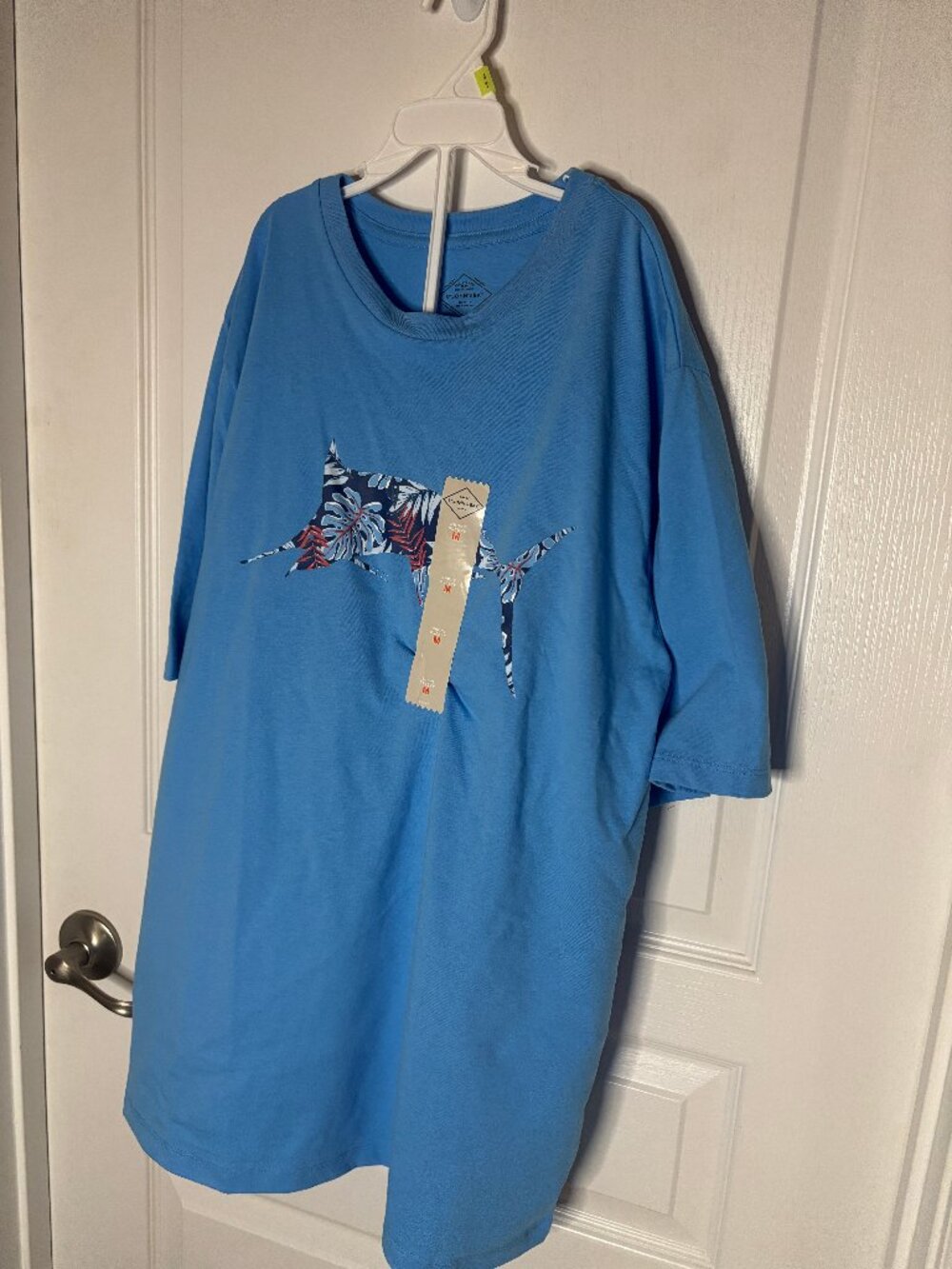 St. John’s Bay Men’s 2 Piece Sleep Set Pajamas Shorts Fish Floral Blue New M